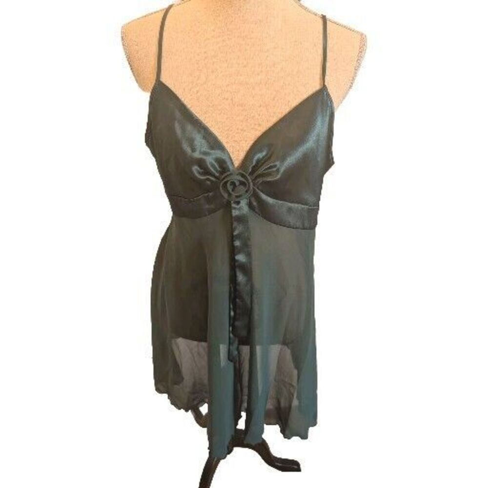 Women's Vintage Victoria's Secret Slip Dress With Flower Detail Lettuce Hem Sz L